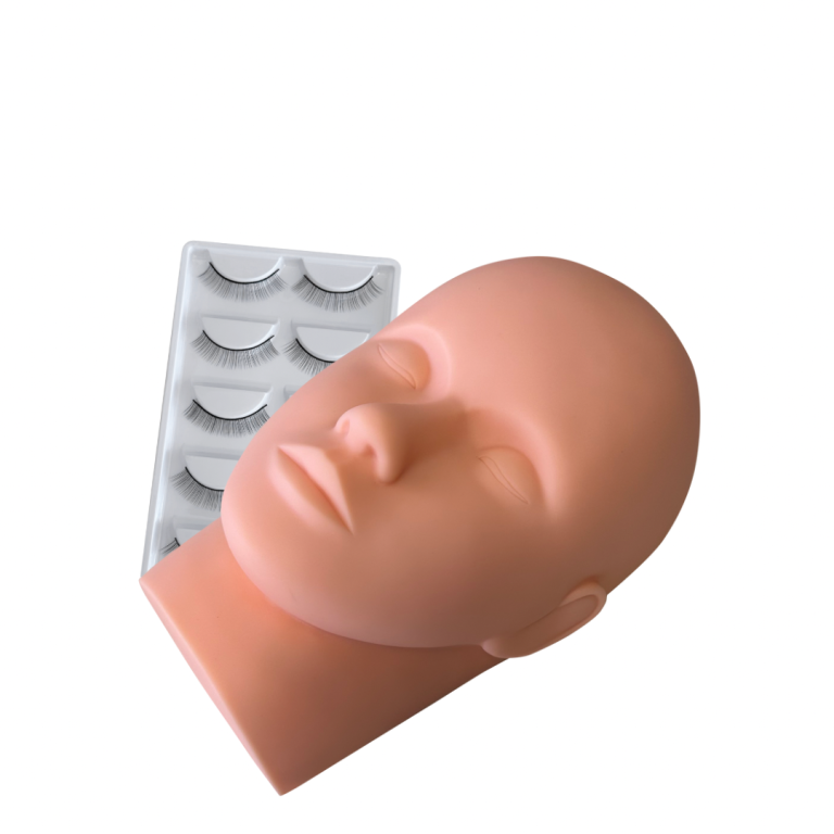 Manekena galva + mākslīgās mācību skropstas